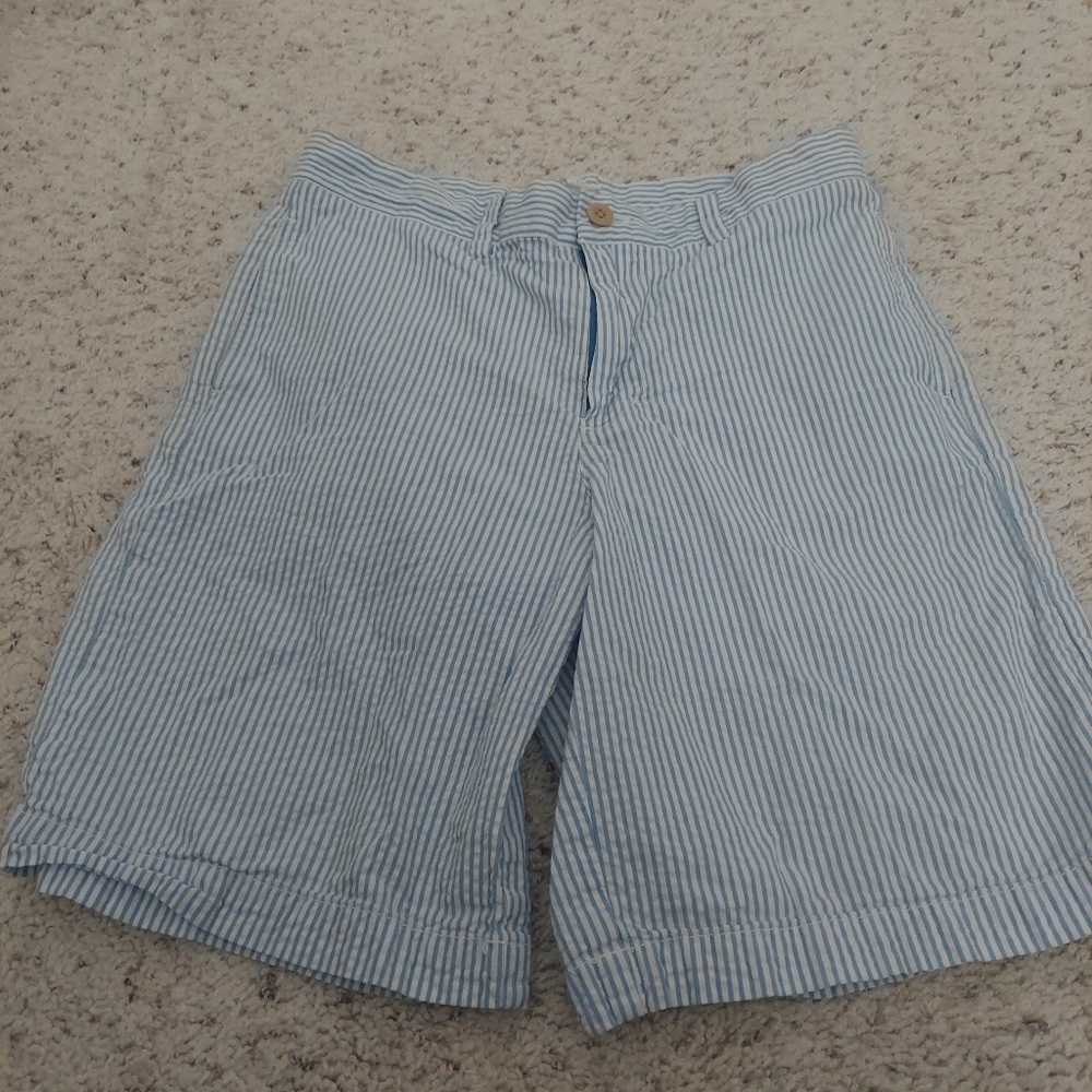 VINEYARD VINES Seer Sucker Blue Shorts Boys 14.